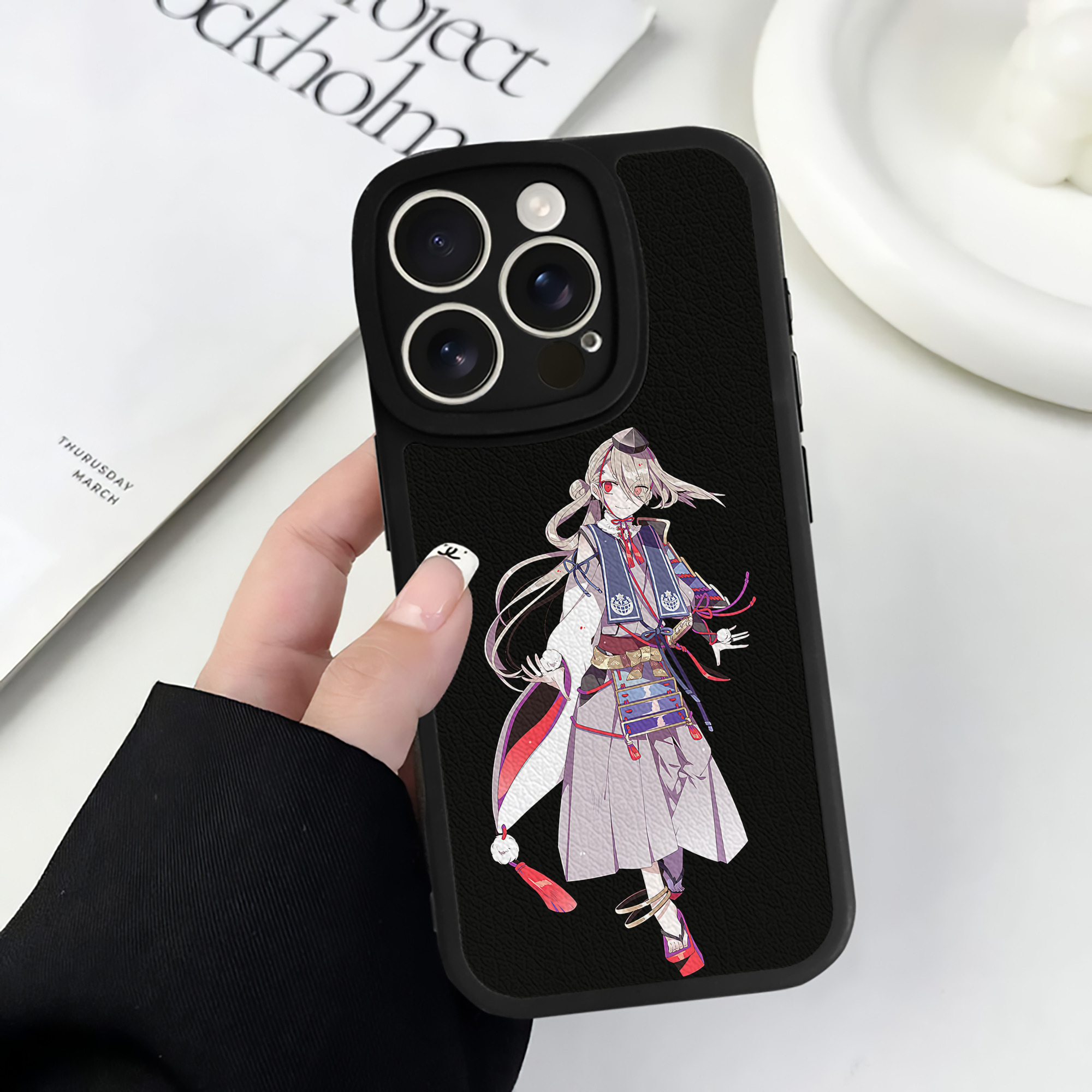 （画像用） 刀剣乱舞 Touken Ranbu 【iPhone 16シリーズ対応】シリコンスマホケース（レザー調） 材質：シリコン